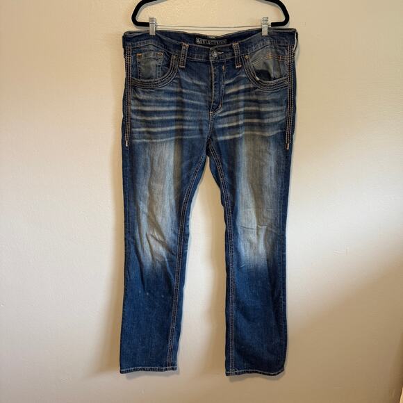 Affliction Jeans Men's Y2K Ace Straight Slim Flex Stretch Blue Denim 38 x 33 - Picture 4 of 10